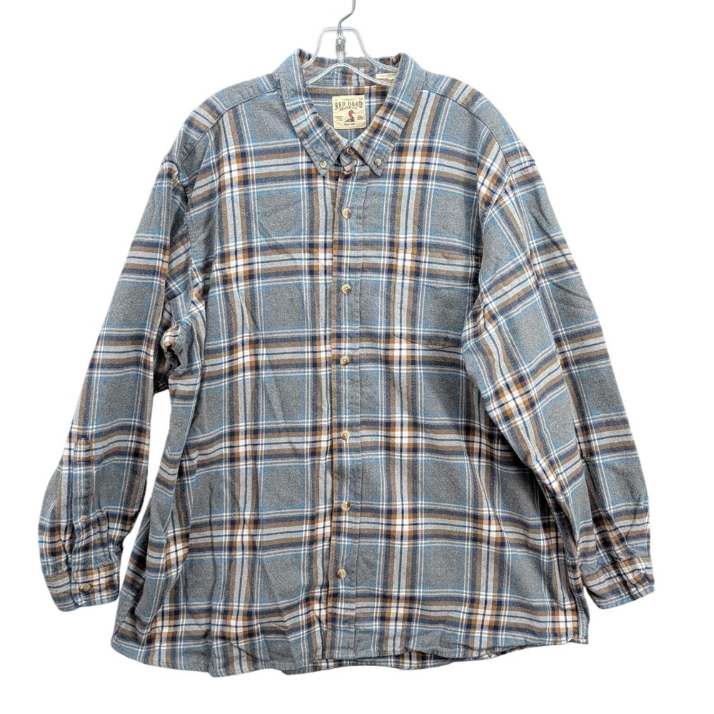 Red Head Brand Co. Men's Plaid Flannel Shirt Long‎ Sleeve Button Up Cotton
